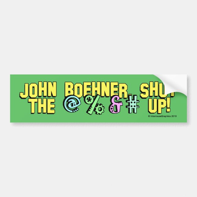 Adesivo Para Carro John Boehner fechou o @%&# acima! (Frente)