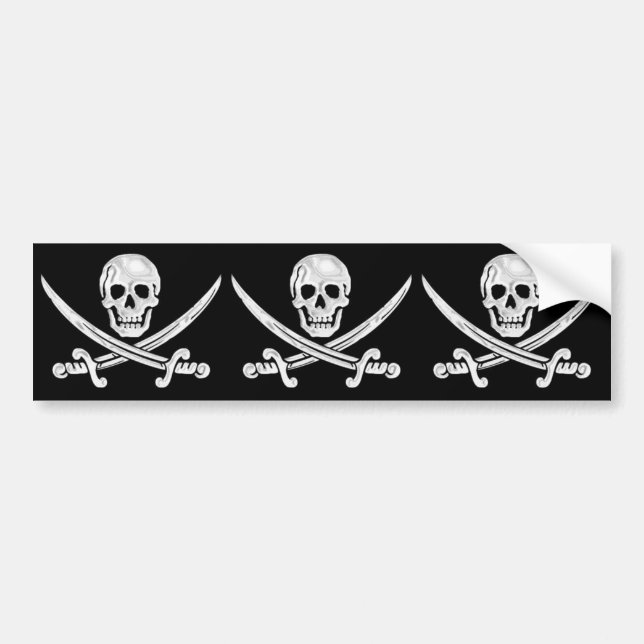 Adesivo Para Carro Jolly Roger Skull (Frente)