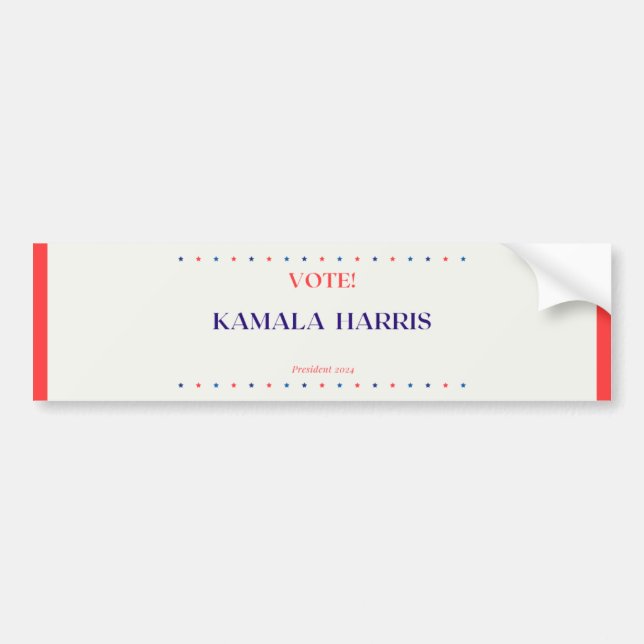 Adesivo Para Carro Kamala Harris Bumper Sticker (Frente)