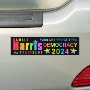 Adesivo Para Carro Kamala Harris Pride 2024 Presidente Democracia