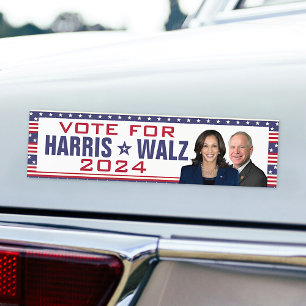 Adesivo Para Carro Kamala Harris Tim Walz 2024 Presidente Vice Fotos