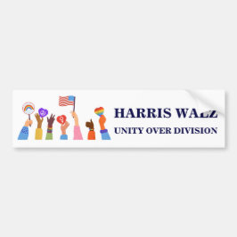 Adesivo Para Carro Kamala Harris Tim Walz Unity Over Division