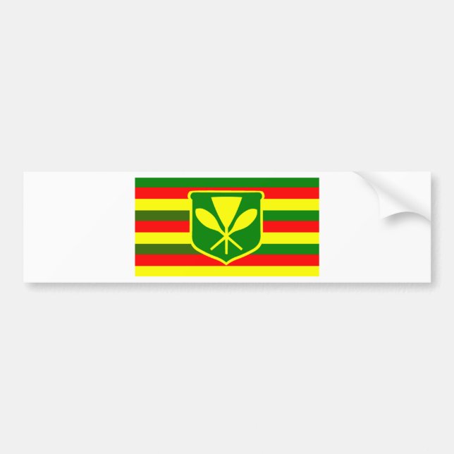 Adesivo Para Carro Kanaka Maoli - bandeira havaiana nativa (Frente)