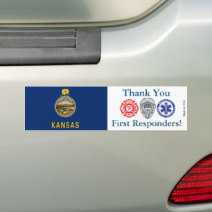 Adesivo Para Carro Kansas Obrigado Primeiros Respondentes
