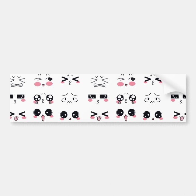 Adesivo Para Carro kawaii kaomoji (Frente)