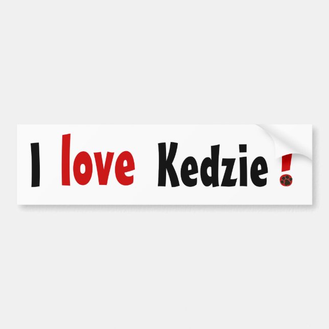 Adesivo Para Carro Kedzie, amor, I! (Frente)