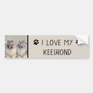 Adesivo Para Carro Keeshond Brothers Painting - Arte Original de Cach