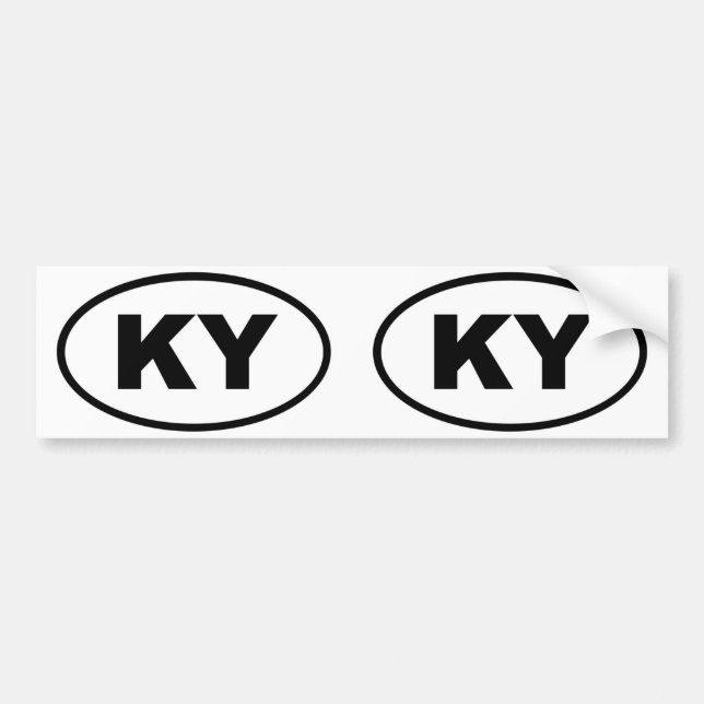 Adesivo Para Carro Kentucky KY oval (Frente)