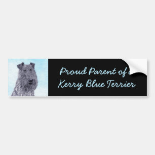 Adesivo Para Carro Kerry Blue Terrier pintando uma pintura cãozinha