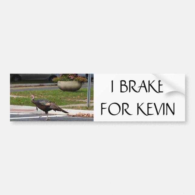 Adesivo Para Carro Kevin The Turkey - EU TRABALHO PARA KEVIN (Frente)
