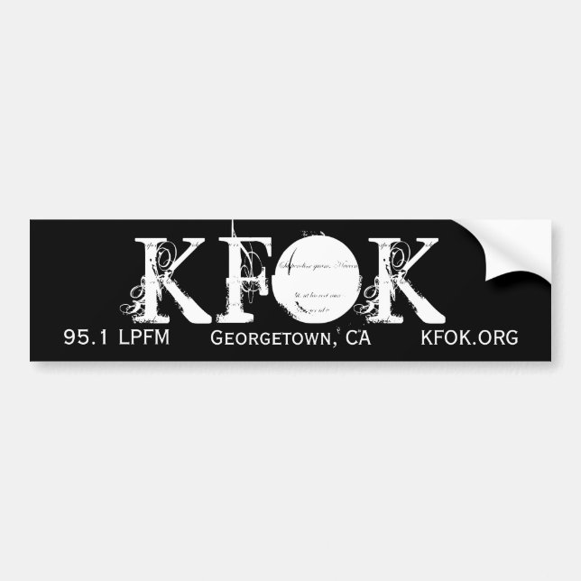 Adesivo Para Carro KFOK, 95,1 LPFM, Georgetown, CA, KFOK.ORG (Frente)