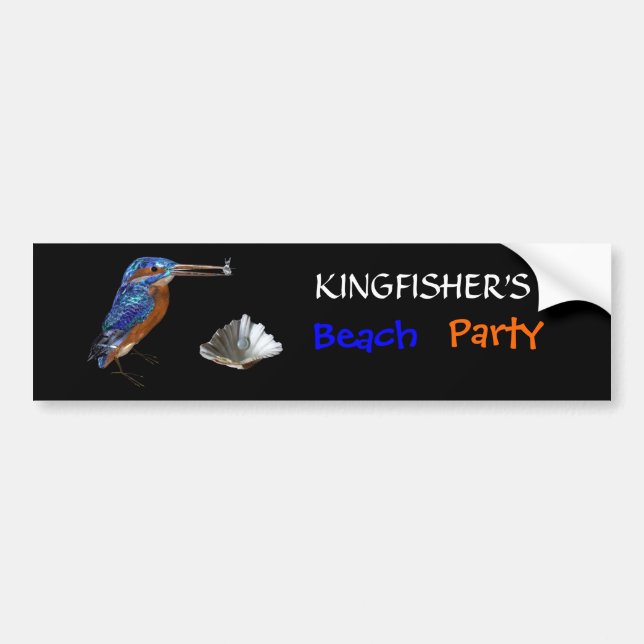 Adesivo Para Carro KINGFISHER , Azul elétrico, preto (Frente)
