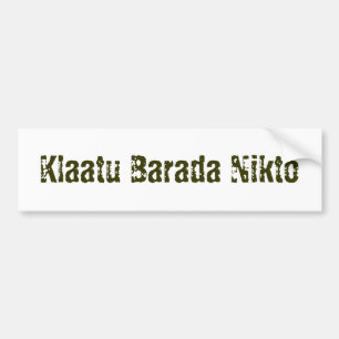 Adesivo Para Carro Klaatu Barada Nikto