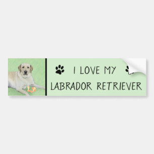 Adesivo Para Carro Labrador Amarelo - Impressão de Retriever e Tênis