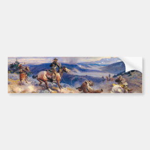 Adesivo Para Carro Laços de Charles M. Russell e Cavalo rápido (191