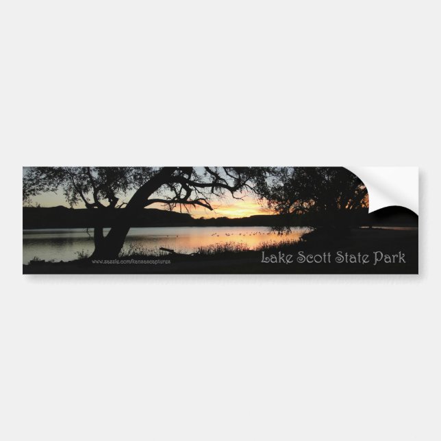 Adesivo Para Carro Lago Scott State Park Kansas Sunset Bumper Sticker (Frente)