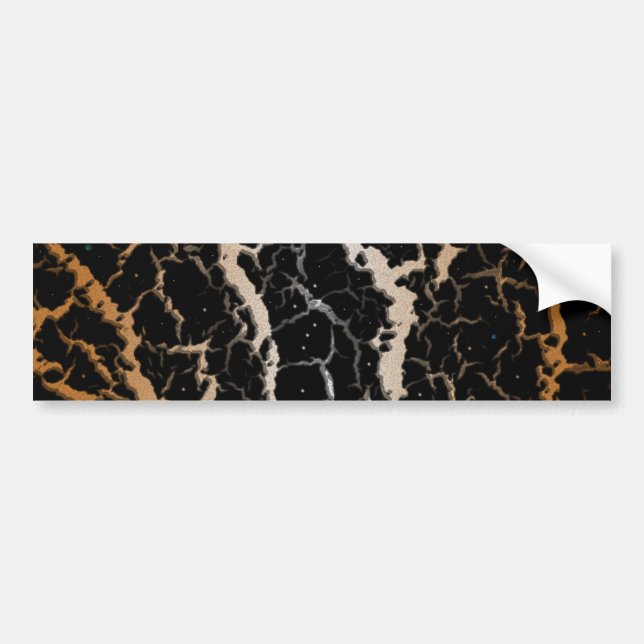 Adesivo Para Carro Lava de espaço rachada - Branco/Bronze (Frente)