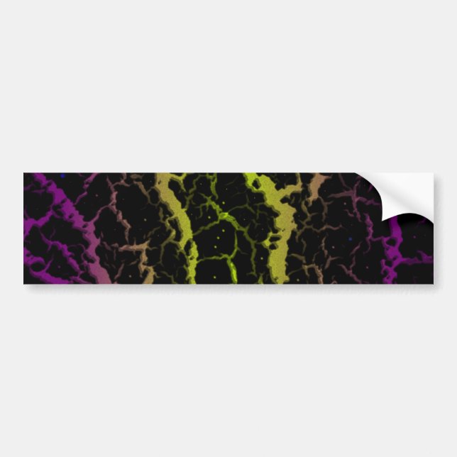 Adesivo Para Carro Lava de espaço rachada - Roxo/Limão (Frente)