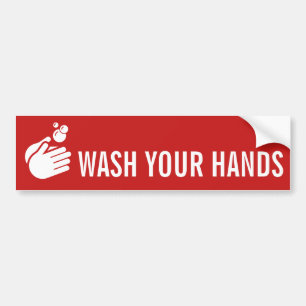 Adesivo Para Carro Lave Suas Mãos - Lave Mão Coronavírus & Flu