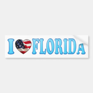 Adesivo Para Carro Legal Blue I coração Florida - Bumper Sticker