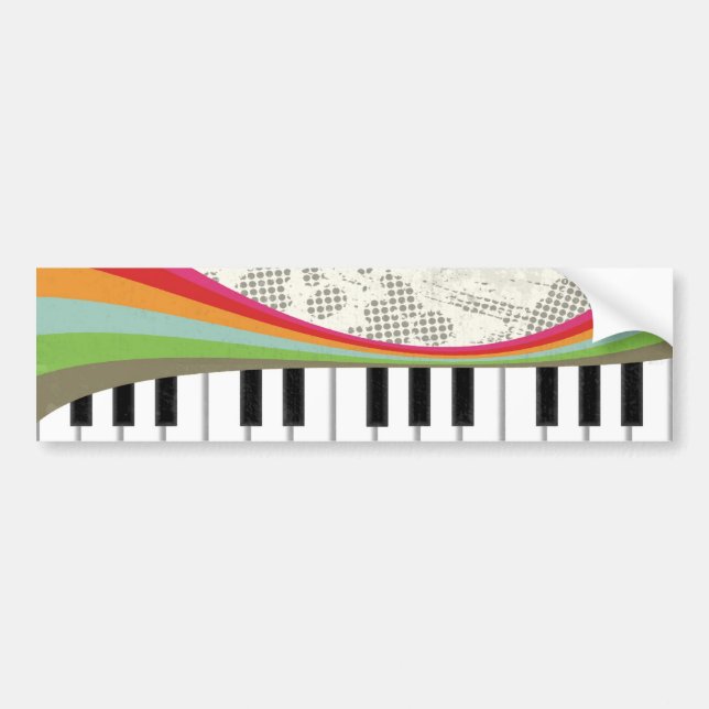Adesivo Para Carro Legal e espetacular trendy piano retro cores strip (Frente)