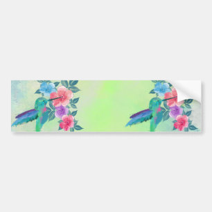 Adesivo Para Carro Legal modinha-aquarela hummingbird floral