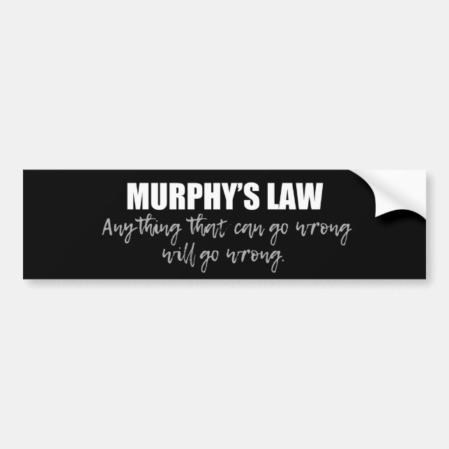 Adesivo Para Carro Lei de Murphy (Frente)