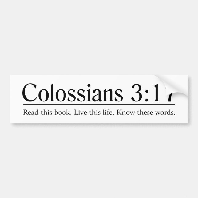 Adesivo Para Carro Leia o 3:17 de Colossians da bíblia (Frente)