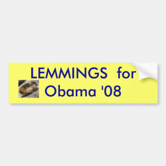 Adesivo Para Carro lemming, LEMMINGS para Obama '08 - personalizado