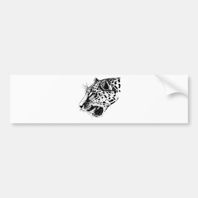 Adesivo Para Carro Leopardo Negro E Branco (Frente)