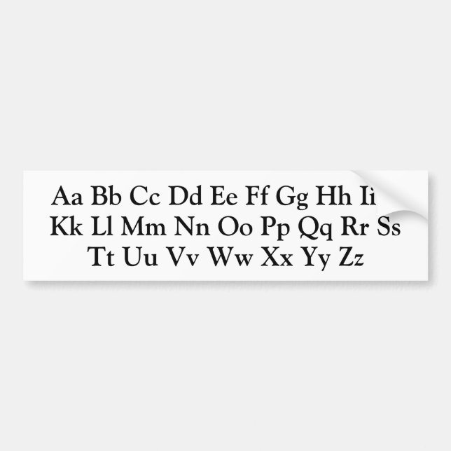 Adesivo Para Carro Letras alfabéticas - letras maiúsculas e minúscula (Frente)