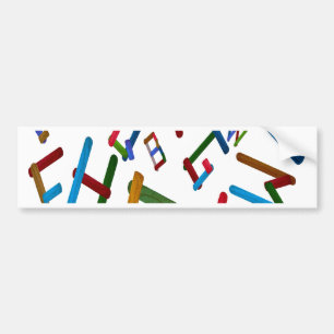 Adesivo Para Carro Letras coloridas do isolado de sorvete de madeira