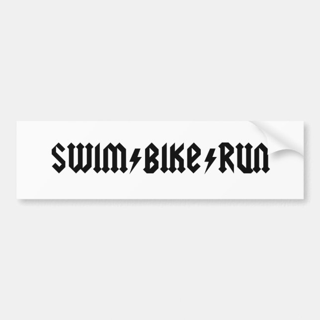 Adesivo Para Carro letras do acdc do swimbikerun (Frente)