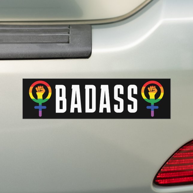Adesivo Para Carro LGBTQIA Feminista Badass (No carro)