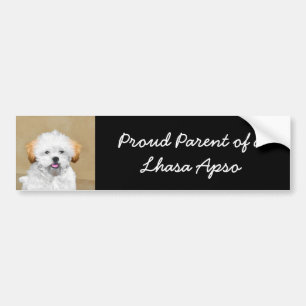 Adesivo Para Carro Lhasa Apso Puppy Painting - Arte De Cachorro Origi