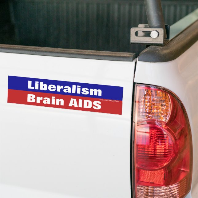 Adesivo Para Carro Liberalismo é AIDS cerebral (No caminhão)
