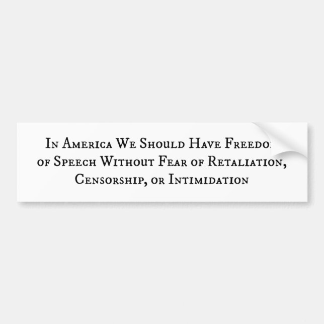 Adesivo Para Carro Liberdade de expressão sem medo (Frente)