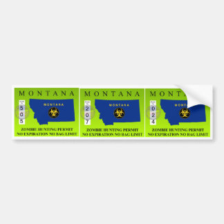 Adesivo Para Carro Licença da caça do zombi de Montana