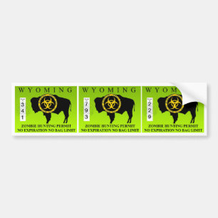 Adesivo Para Carro Licença da caça do zombi de Wyoming