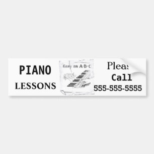 Adesivo Para Carro Lições de piano - customizáveis
