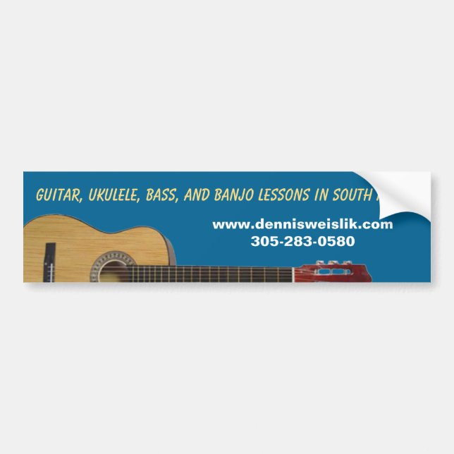 Adesivo Para Carro Lições de Violão (Frente)