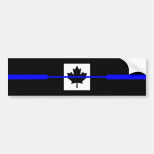 Adesivo Para Carro Linha Azul Fino no Decor de Bandeira Canadense