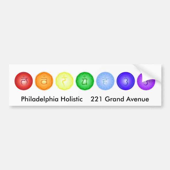 Adesivo Para Carro Linha de 7 Chakras (Frente)