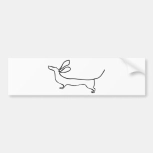 Adesivo Para Carro Linha ilustração do Dachshund um das orelhas do