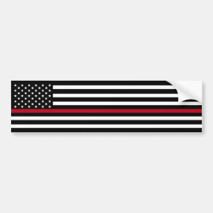 Adesivo Para Carro Linha vermelha fina bandeira americana do