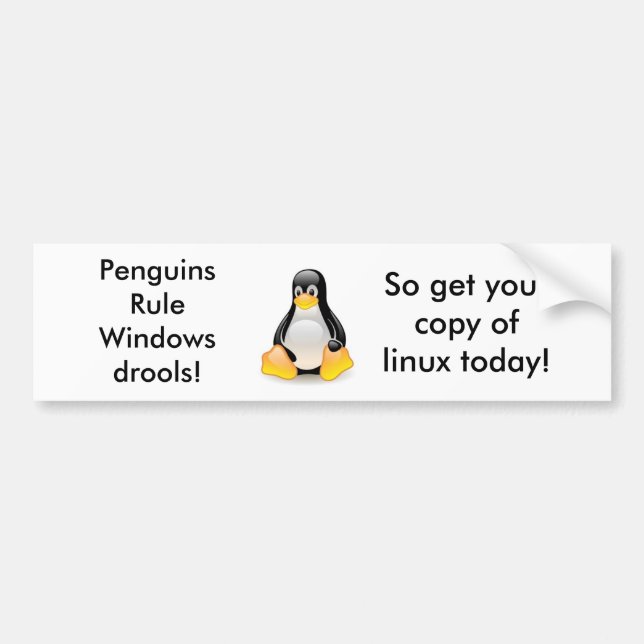 Adesivo Para Carro Linux-pinguim-Tux (Frente)