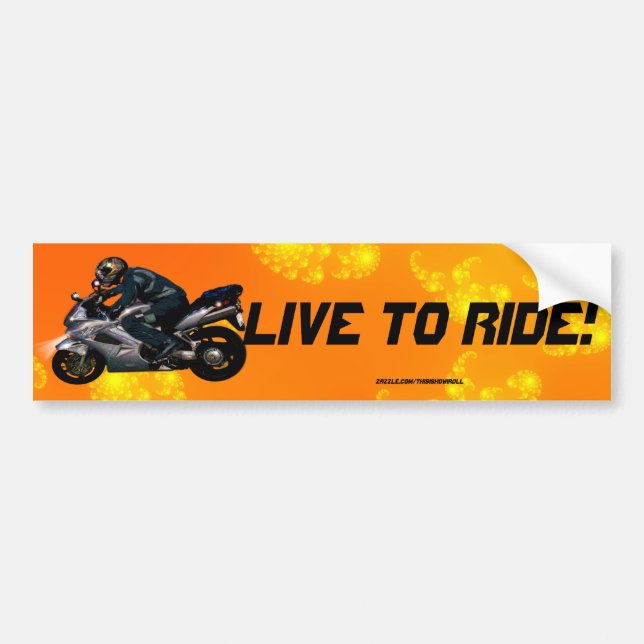 Adesivo Para Carro Live to Ride Motorbiker (Frente)