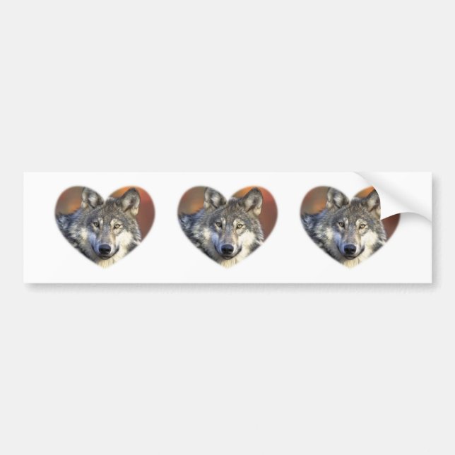Adesivo Para Carro Lobo cinzento (Frente)