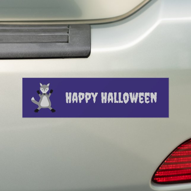 Adesivo Para Carro Lobo de Halloween Cachorro (No carro)
