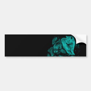 Adesivo Para Carro Lobo e corvo na noite